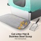 MeoWant Stainless Steel Cat Litter Tray, Square, Closed, Extra Large Cat Litter Tray, Stainless Steel XXL with Removable Oxford Fabric Tent with High Side Walls, Shovel and Mat Made of Metal MeoWant Stainless Steel Cat Litter Tray, Square, Closed, Extra Large Cat Litter Tray, Stainless Steel XXL with Removable Oxford Fabric Tent with High Side Walls, Shovel and Mat Made of Metal