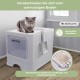 Mobiclinic® pets, Cat Litter Tray with Lid, Litter Tray Drawer, Includes Scoop, Cat Box, Double Front and Top Access, Top Grid, Elegant Design, Removable Mobiclinic® pets, Cat Litter Tray with Lid, Litter Tray Drawer, Includes Scoop, Cat Box, Double Front and Top Access, Top Grid, Elegant Design, Removable