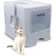 Mobiclinic® pets, Cat Litter Tray with Lid, Litter Tray Drawer, Includes Scoop, Cat Box, Double Front and Top Access, Top Grid, Elegant Design, Removable Mobiclinic® pets, Cat Litter Tray with Lid, Litter Tray Drawer, Includes Scoop, Cat Box, Double Front and Top Access, Top Grid, Elegant Design, Removable