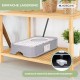Mobiclinic® pets, Cat Litter Tray with Lid, Litter Tray Drawer, Includes Scoop, Cat Box, Double Front and Top Access, Top Grid, Elegant Design, Removable Mobiclinic® pets, Cat Litter Tray with Lid, Litter Tray Drawer, Includes Scoop, Cat Box, Double Front and Top Access, Top Grid, Elegant Design, Removable