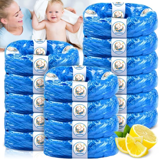 NCKIHRKK Nappy Bin Refill Cassettes, Set of 15 Refill Cassette Nappy Bags Refill Pack with Lemon Flavour, Nappy Bin Refill Film Refill Bag Compatible with Round Octagonal Nappy Bin NCKIHRKK Nappy Bin Refill Cassettes, Set of 15 Refill Cassette Nappy Bags Refill Pack with Lemon Flavour, Nappy Bin Refill Film Refill Bag Compatible with Round Octagonal Nappy Bin