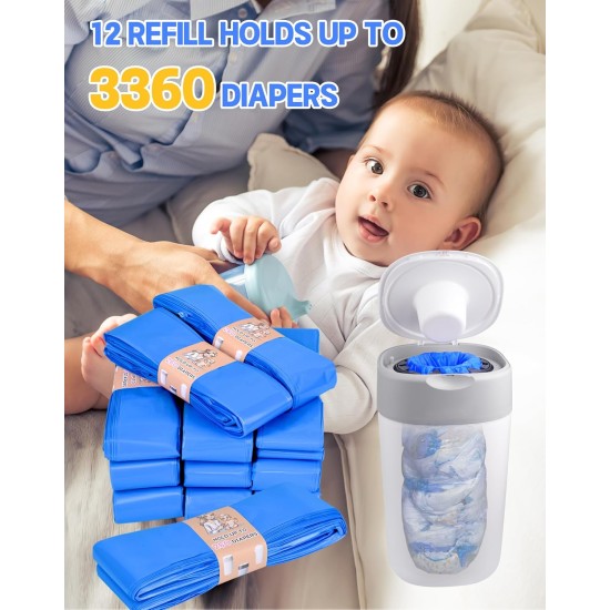 NETONDA Refill Cassettes Nappy Bin Refill Film for DressUpXL ClassicXL Refill Bag for Spross Twist & Click Refill Cassette for LitterLocker LittyCat Cat Litter Bucket Pack of 12 NETONDA Refill Cassettes Nappy Bin Refill Film for DressUpXL ClassicXL Refill Bag for Spross Twist & Click Refill Cassette for LitterLocker LittyCat Cat Litter Bucket Pack of 12