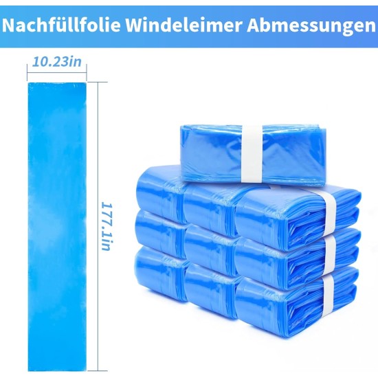 Nappy Bin Refill Cassettes, Pack of 5 Nappy Bin Refill Film with Excellent Sealing and Toughness, Nappy Bin Refill Bag Compatible with All Nappy Bins & Cat Litter Disposal Buckets Nappy Bin Refill Cassettes, Pack of 5 Nappy Bin Refill Film with Excellent Sealing and Toughness, Nappy Bin Refill Bag Compatible with All Nappy Bins & Cat Litter Disposal Buckets