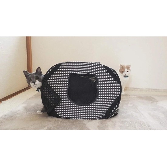 Necoichi Stress Free Cat Cage (Carry Bag) Cat Litter Box Set Collapsible for 2 Cats 31.8" L x 4.5" W x 20" H for Indoor Small Medium Large Cats Necoichi Stress Free Cat Cage (Carry Bag) Cat Litter Box Set Collapsible for 2 Cats 31.8" L x 4.5" W x 20" H for Indoor Small Medium Large Cats