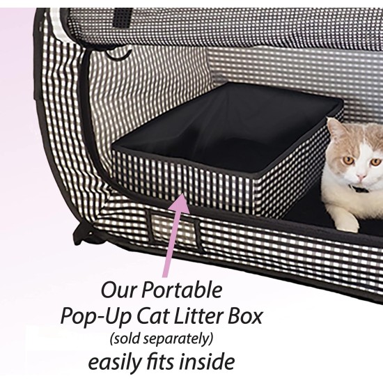 Necoichi Stress Free Cat Cage (Carry Bag) Cat Litter Box Set Collapsible for 2 Cats 31.8" L x 4.5" W x 20" H for Indoor Small Medium Large Cats Necoichi Stress Free Cat Cage (Carry Bag) Cat Litter Box Set Collapsible for 2 Cats 31.8" L x 4.5" W x 20" H for Indoor Small Medium Large Cats