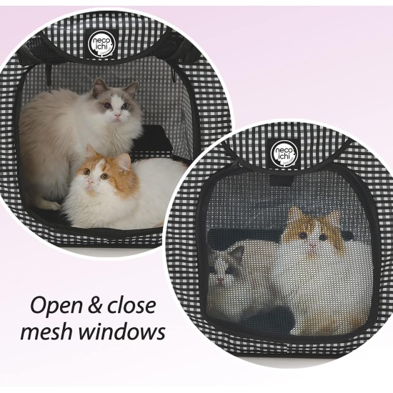 Necoichi Stress Free Cat Cage (Carry Bag) Cat Litter Box Set Collapsible for 2 Cats 31.8" L x 4.5" W x 20" H for Indoor Small Medium Large Cats Necoichi Stress Free Cat Cage (Carry Bag) Cat Litter Box Set Collapsible for 2 Cats 31.8" L x 4.5" W x 20" H for Indoor Small Medium Large Cats
