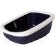 Nobby 72184" Aseo Jumbo Cat Litter Tray with Rim, 67.5 x 48 x 28 cm, Navy-White