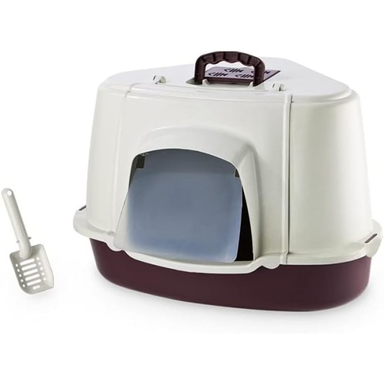 Nobby Cat Corner Toilet with Special Roof, Red
