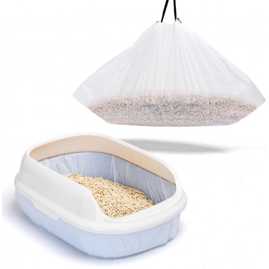 Nobleza 20 Cat Litter Box Bags with Drawstrings, Scratch-Resistant Bags for Medium and Large Litter Trays Nobleza 20 Cat Litter Box Bags with Drawstrings, Scratch-Resistant Bags for Medium and Large Litter Trays