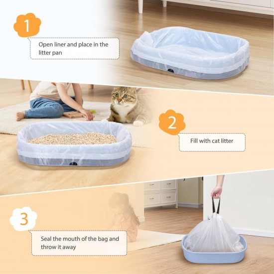 Nobleza 20 Cat Litter Box Bags with Drawstrings, Scratch-Resistant Bags for Medium and Large Litter Trays Nobleza 20 Cat Litter Box Bags with Drawstrings, Scratch-Resistant Bags for Medium and Large Litter Trays