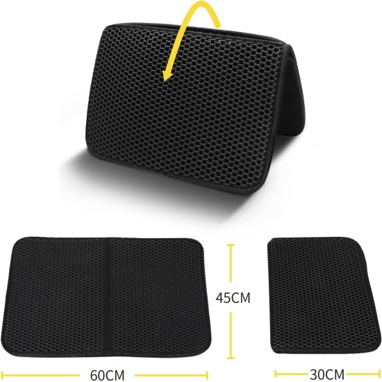 Nobleza Cat Litter Tray Mat Cat Litter Tray (60 x 40 cm, Black) Cat Litter Mat Honeycomb Design, Non-Slip Cat Litter Mat for Cat Litter Trays, Cat Litter Mat Nobleza Cat Litter Tray Mat Cat Litter Tray (60 x 40 cm, Black) Cat Litter Mat Honeycomb Design, Non-Slip Cat Litter Mat for Cat Litter Trays, Cat Litter Mat