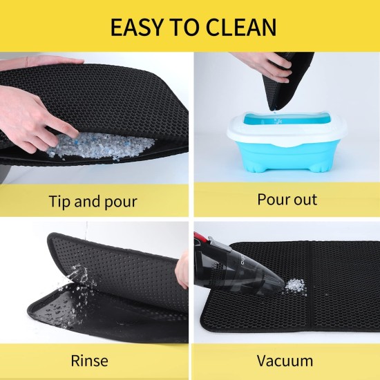 Nobleza Cat Litter Tray Mat Cat Litter Tray (60 x 40 cm, Black) Cat Litter Mat Honeycomb Design, Non-Slip Cat Litter Mat for Cat Litter Trays, Cat Litter Mat Nobleza Cat Litter Tray Mat Cat Litter Tray (60 x 40 cm, Black) Cat Litter Mat Honeycomb Design, Non-Slip Cat Litter Mat for Cat Litter Trays, Cat Litter Mat