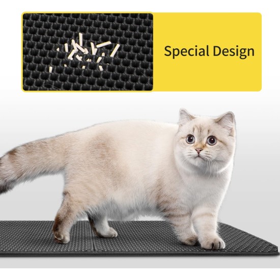 Nobleza Cat Litter Tray Mat Cat Litter Tray (60 x 40 cm, Black) Cat Litter Mat Honeycomb Design, Non-Slip Cat Litter Mat for Cat Litter Trays, Cat Litter Mat Nobleza Cat Litter Tray Mat Cat Litter Tray (60 x 40 cm, Black) Cat Litter Mat Honeycomb Design, Non-Slip Cat Litter Mat for Cat Litter Trays, Cat Litter Mat