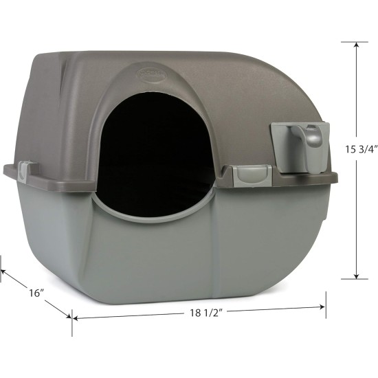Omega Paw NRA15-1 Improved Roll'n Clean Self Cleaning Litter Tray, Regular, Pewter Omega Paw NRA15-1 Improved Roll'n Clean Self Cleaning Litter Tray, Regular, Pewter