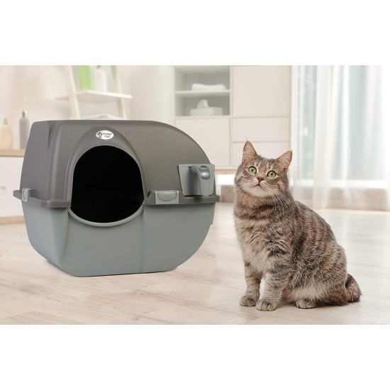 Omega Paw NRA15-1 Improved Roll'n Clean Self Cleaning Litter Tray, Regular, Pewter Omega Paw NRA15-1 Improved Roll'n Clean Self Cleaning Litter Tray, Regular, Pewter