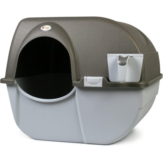 Omega Paw NRA15-1 Improved Roll'n Clean Self Cleaning Litter Tray, Regular, Pewter Omega Paw NRA15-1 Improved Roll'n Clean Self Cleaning Litter Tray, Regular, Pewter