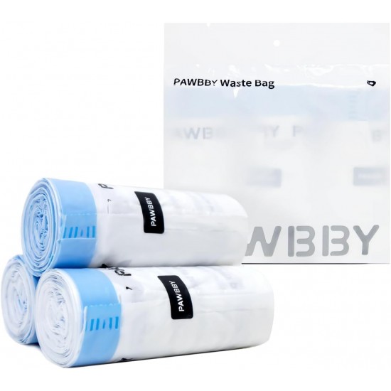PAWBBY Cat Litter Tray Liners Waste Bags 3 Rolls Self Cleaning Cat Litter Box Bin Liners with Handle (Pack of 30) PAWBBY Cat Litter Tray Liners Waste Bags 3 Rolls Self Cleaning Cat Litter Box Bin Liners with Handle (Pack of 30)