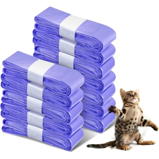 Pack of 12 Cat Litter Refills, Refill Foil Rings Refill Bag Compatible Refill Cash for Litter Genie XL & LitterLocker Fashion & LitterLocker & LitterLocker II, Without Cartridge (Purple)