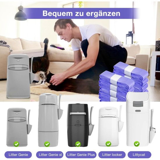 Pack of 12 Cat Litter Refills, Refill Foil Rings Refill Bag Compatible Refill Cash for Litter Genie XL & LitterLocker Fashion & LitterLocker & LitterLocker II, Without Cartridge (Purple) Pack of 12 Cat Litter Refills, Refill Foil Rings Refill Bag Compatible Refill Cash for Litter Genie XL & LitterLocker Fashion & LitterLocker & LitterLocker II, Without Cartridge (Purple)