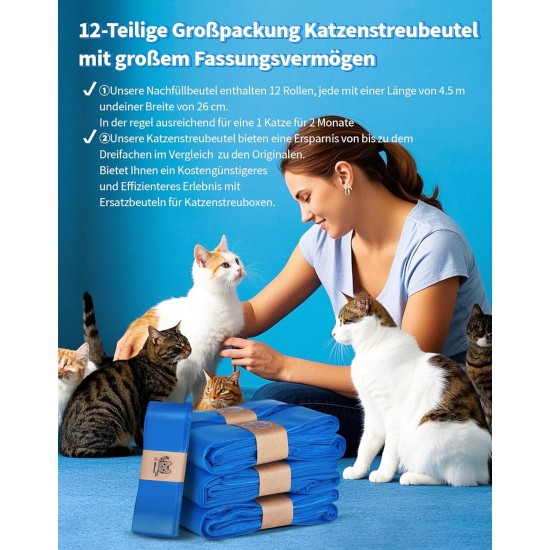 Pack of 12 Refill Bags Cat Litter Refill Film for Litter Locker LittyCat Refill Cassette Refill Container for Cat Litter Odour Proof and Durable Pack of 12 Refill Bags Cat Litter Refill Film for Litter Locker LittyCat Refill Cassette Refill Container for Cat Litter Odour Proof and Durable