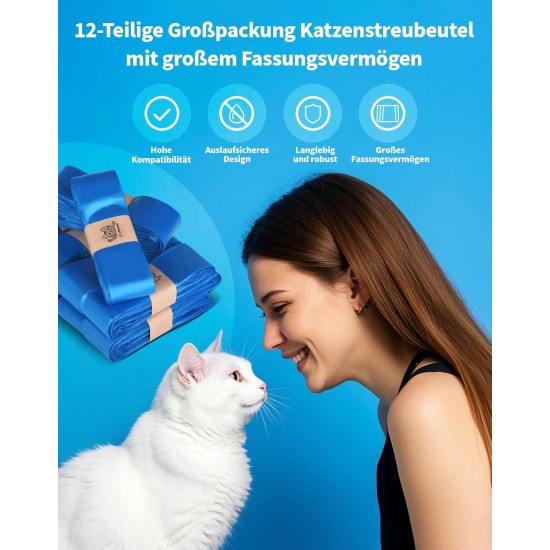 Pack of 12 Refill Bags Cat Litter Refill Film for Litter Locker LittyCat Refill Cassette Refill Container for Cat Litter Odour Proof and Durable Pack of 12 Refill Bags Cat Litter Refill Film for Litter Locker LittyCat Refill Cassette Refill Container for Cat Litter Odour Proof and Durable