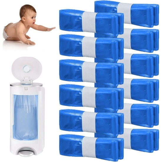 Pack of 12 Refill Film Nappy Bin, Nappy Bag Refill, Odour-Proof Nappy Bin Refill Cassette, Compatible with All Nappy Bins and Cat Litter Disposal Buckets - 7-Layer Thickened 4.5 m Pack of 12 Refill Film Nappy Bin, Nappy Bag Refill, Odour-Proof Nappy Bin Refill Cassette, Compatible with All Nappy Bins and Cat Litter Disposal Buckets - 7-Layer Thickened 4.5 m
