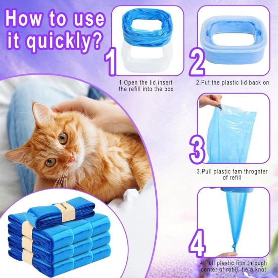Pack of 12 refill cassettes for cat litter disposal bucket, refill cassette made of 7-layer EVOH material, refill belt for nappy bins, compatible with Litter Genie, LitterLocker Fashion, Littycat Pack of 12 refill cassettes for cat litter disposal bucket, refill cassette made of 7-layer EVOH material, refill belt for nappy bins, compatible with Litter Genie, LitterLocker Fashion, Littycat