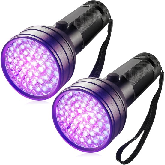 Pack of 2 UV Black Light Torch with 51 LEDs, 395 nm Pets Urine Detector, UV LED Black Light Lamp, Ultraviolet Light Scorpion Light for Dogs and Cats, Money Check (No Battery) Pack of 2 UV Black Light Torch with 51 LEDs, 395 nm Pets Urine Detector, UV LED Black Light Lamp, Ultraviolet Light Scorpion Light for Dogs and Cats, Money Check (No Battery)