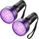 Pack of 2 UV Black Light Torch with 51 LEDs, 395 nm Pets Urine Detector, UV LED Black Light Lamp, Ultraviolet Light Scorpion Light for Dogs and Cats, Money Check (No Battery) Pack of 2 UV Black Light Torch with 51 LEDs, 395 nm Pets Urine Detector, UV LED Black Light Lamp, Ultraviolet Light Scorpion Light for Dogs and Cats, Money Check (No Battery)
