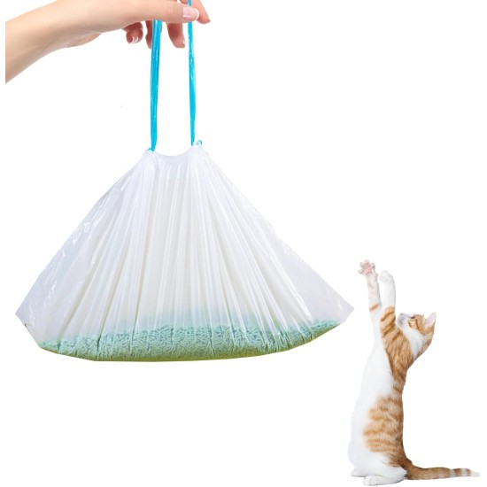 Pack of 20 Cat Litter Liners, Cat Litter Tray Bags, Plastic Bags with Hanger, for Litter Boxes, 67 x 40 cm, Cat Litter Tray Inserts, Drawstring Bag with Drawstring Pack of 20 Cat Litter Liners, Cat Litter Tray Bags, Plastic Bags with Hanger, for Litter Boxes, 67 x 40 cm, Cat Litter Tray Inserts, Drawstring Bag with Drawstring