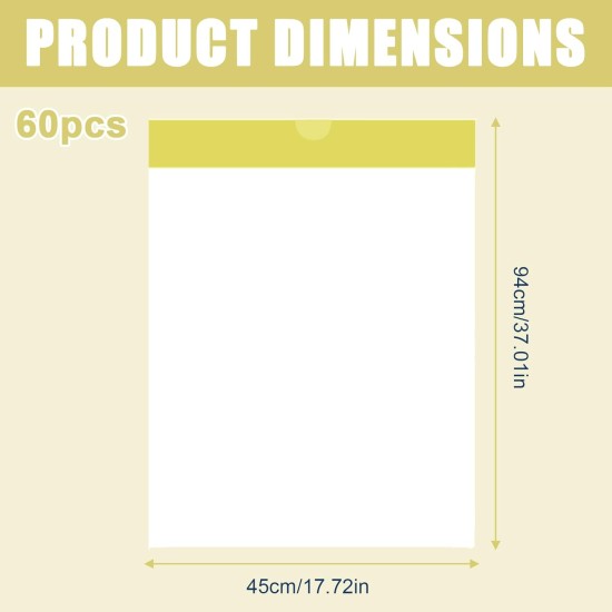 Pack of 60 Cat Litter Box Bags, 94 x 45 cm Bin Liners for Cat Litter Trays, Bin Liners with Drawstrings, Self-Cleaning Cat Litter Box Bin Liners, Durable Tear-Resistant Cat Litter Box Bags - 3 Rolls Pack of 60 Cat Litter Box Bags, 94 x 45 cm Bin Liners for Cat Litter Trays, Bin Liners with Drawstrings, Self-Cleaning Cat Litter Box Bin Liners, Durable Tear-Resistant Cat Litter Box Bags - 3 Rolls