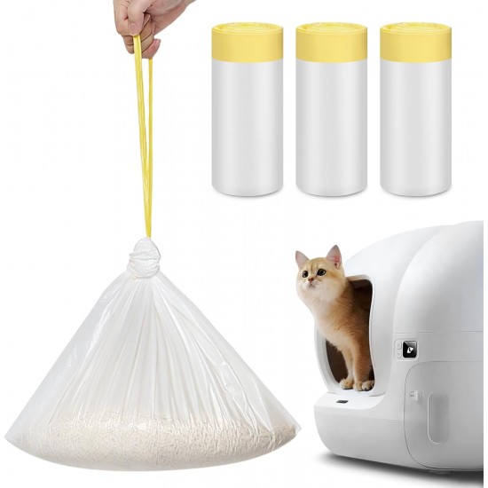 Pack of 60 Cat Litter Box Bags with Drawstrings for Pura X/Max, Thickened Heavy Duty 2.5 Mils Self-Cleaning Cat Litter Tray Bin Liners - 58 x 35 cm Pack of 60 Cat Litter Box Bags with Drawstrings for Pura X/Max, Thickened Heavy Duty 2.5 Mils Self-Cleaning Cat Litter Tray Bin Liners - 58 x 35 cm