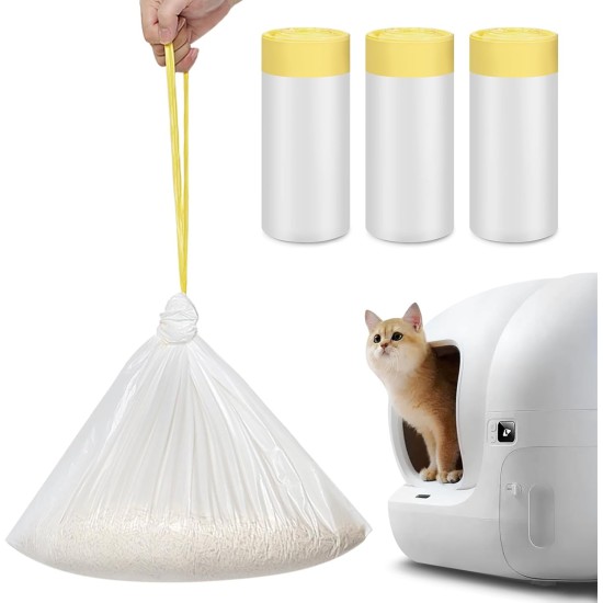Pack of 60 Cat Litter Box Bags with Drawstrings for Pura X/Max, Thickened Heavy Duty 2.5 Mils Self-Cleaning Cat Litter Tray Bin Liners - 58 x 35 cm Pack of 60 Cat Litter Box Bags with Drawstrings for Pura X/Max, Thickened Heavy Duty 2.5 Mils Self-Cleaning Cat Litter Tray Bin Liners - 58 x 35 cm