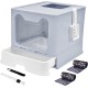 Panghuhu88 Cat Litter Box with Lid, Foldable, Easy to Clean, Includes Cat Litter Scoop and 2 Bin Liners (Grey) Panghuhu88 Cat Litter Box with Lid, Foldable, Easy to Clean, Includes Cat Litter Scoop and 2 Bin Liners (Grey)