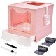 Panghuhu88 Cat Litter Box with Lid, Foldable, Easy to Clean, Includes Cat Litter Scoop and 2 Bin Liners (Grey) Panghuhu88 Cat Litter Box with Lid, Foldable, Easy to Clean, Includes Cat Litter Scoop and 2 Bin Liners (Grey)