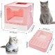 Panghuhu88 Cat Litter Box with Lid, Foldable, Easy to Clean, Includes Cat Litter Scoop and 2 Bin Liners (Grey) Panghuhu88 Cat Litter Box with Lid, Foldable, Easy to Clean, Includes Cat Litter Scoop and 2 Bin Liners (Grey)