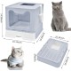 Panghuhu88 Cat Litter Box with Lid, Foldable, Easy to Clean, Includes Cat Litter Scoop and 2 Bin Liners (Pink) Panghuhu88 Cat Litter Box with Lid, Foldable, Easy to Clean, Includes Cat Litter Scoop and 2 Bin Liners (Pink)