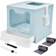 Panghuhu88 Cat Litter Box with Lid, Foldable, Easy to Clean, Includes Cat Litter Scoop and 2 Bin Liners (Pink) Panghuhu88 Cat Litter Box with Lid, Foldable, Easy to Clean, Includes Cat Litter Scoop and 2 Bin Liners (Pink)