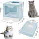 Panghuhu88 Cat Litter Box with Lid, Foldable, Easy to Clean, Includes Cat Litter Scoop and 2 Bin Liners (Pink) Panghuhu88 Cat Litter Box with Lid, Foldable, Easy to Clean, Includes Cat Litter Scoop and 2 Bin Liners (Pink)