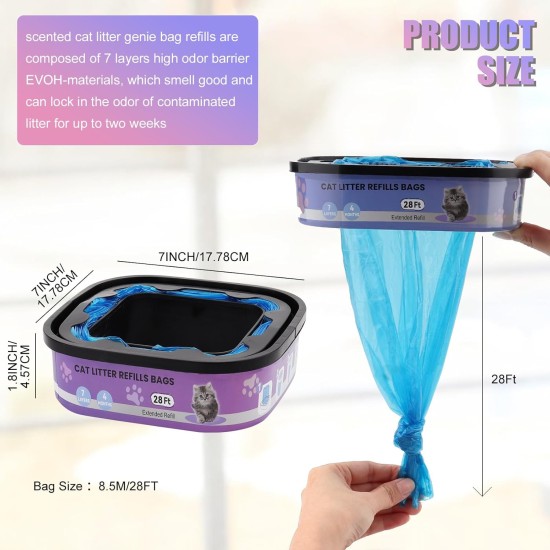 Patrone kompatibel mit Ihrem Cat Genie Litter Standard, Plus und XL Katzenstreu Eimer Nachfüllungen, 28FT 2-Pack/überlegene Geruchskontrolle Patrone kompatibel mit Ihrem Cat Genie Litter Standard, Plus und XL Katzenstreu Eimer Nachfüllungen, 28FT 2-Pack/überlegene Geruchskontrolle