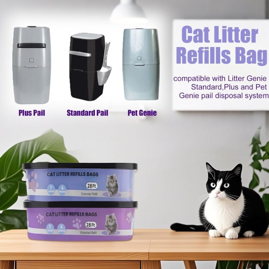 Patrone kompatibel mit Ihrem Cat Genie Litter Standard, Plus und XL Katzenstreu Eimer Nachfüllungen, 28FT 2-Pack/überlegene Geruchskontrolle Patrone kompatibel mit Ihrem Cat Genie Litter Standard, Plus und XL Katzenstreu Eimer Nachfüllungen, 28FT 2-Pack/überlegene Geruchskontrolle