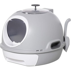 Pawhut Cat Litter Tray with Roof Window, Base Tray and Shovel, Portable, PP ABS, 47 x 55 x 44 cm Pawhut Cat Litter Tray with Roof Window, Base Tray and Shovel, Portable, PP ABS, 47 x 55 x 44 cm