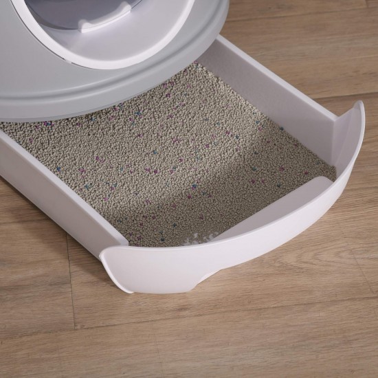 Pawhut Cat Litter Tray with Roof Window, Base Tray and Shovel, Portable, PP ABS, 47 x 55 x 44 cm Pawhut Cat Litter Tray with Roof Window, Base Tray and Shovel, Portable, PP ABS, 47 x 55 x 44 cm