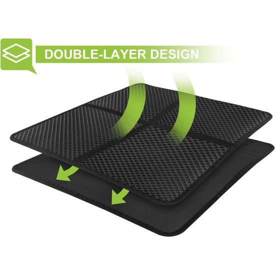 Pecute Cat Litter Tray Mat, Double Layer Cat Mat, Cat Litter Tray, Waterproof Urine Resistant Mat, Cat Litter Tray, Foldable Cat Litter Tray Mat with Large Bee Honeycomb Hole, 33 x 46 cm, Black Pecute Cat Litter Tray Mat, Double Layer Cat Mat, Cat Litter Tray, Waterproof Urine Resistant Mat, Cat Litter Tray, Foldable Cat Litter Tray Mat with Large Bee Honeycomb Hole, 33 x 46 cm, Black