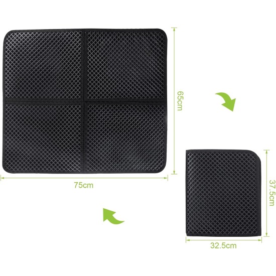 Pecute Cat Litter Tray Mat, Double Layer Cat Mat, Cat Litter Tray, Waterproof Urine Resistant Mat, Cat Litter Tray, Foldable Cat Litter Tray Mat with Large Bee Honeycomb Hole, 33 x 46 cm, Black Pecute Cat Litter Tray Mat, Double Layer Cat Mat, Cat Litter Tray, Waterproof Urine Resistant Mat, Cat Litter Tray, Foldable Cat Litter Tray Mat with Large Bee Honeycomb Hole, 33 x 46 cm, Black