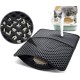 Pecute Cat Litter Tray Mat, Double Layer Cat Mat, Cat Litter Tray, Waterproof Urine Resistant Mat, Cat Litter Tray, Foldable Cat Litter Tray Mat with Large Bee Honeycomb Hole, 33 x 46 cm, Black Pecute Cat Litter Tray Mat, Double Layer Cat Mat, Cat Litter Tray, Waterproof Urine Resistant Mat, Cat Litter Tray, Foldable Cat Litter Tray Mat with Large Bee Honeycomb Hole, 33 x 46 cm, Black