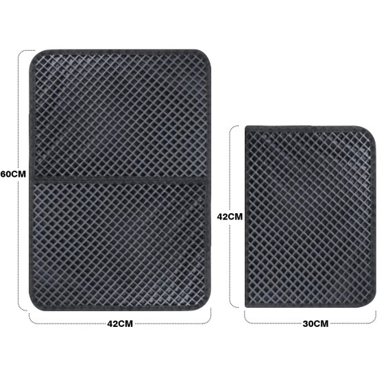 Pecute Cat Litter Tray Mat, Double Layer Cat Mat, Cat Litter Tray, Waterproof Urine Resistant Mat, Cat Litter Tray, Foldable Cat Litter Tray Mat with Large Bee Honeycomb Hole, 33 x 46 cm, Black Pecute Cat Litter Tray Mat, Double Layer Cat Mat, Cat Litter Tray, Waterproof Urine Resistant Mat, Cat Litter Tray, Foldable Cat Litter Tray Mat with Large Bee Honeycomb Hole, 33 x 46 cm, Black
