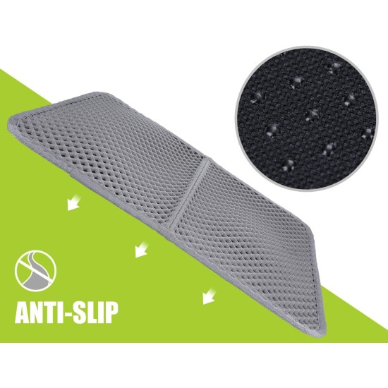 Pecute Cat Litter Tray Mat, Double Layer Cat Mat, Cat Litter Tray, Waterproof Urine Resistant Mat, Cat Litter Tray, Foldable Cat Litter Tray Mat with Large Bee Honeycomb Hole, 33 x 46 cm, Black Pecute Cat Litter Tray Mat, Double Layer Cat Mat, Cat Litter Tray, Waterproof Urine Resistant Mat, Cat Litter Tray, Foldable Cat Litter Tray Mat with Large Bee Honeycomb Hole, 33 x 46 cm, Black