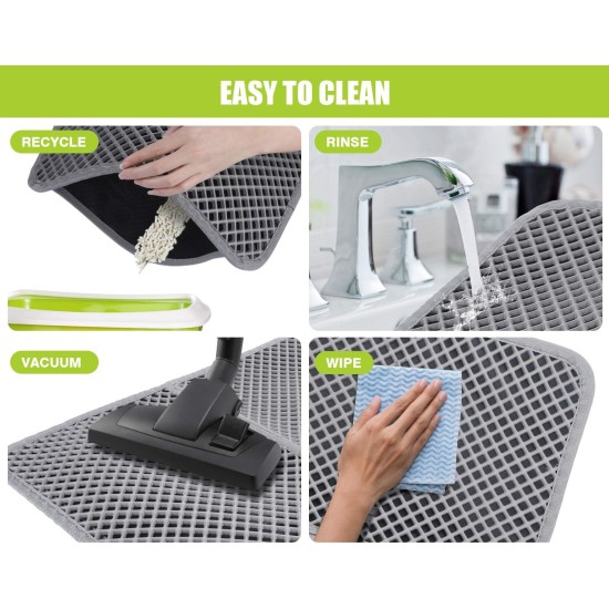 Pecute Cat Litter Tray Mat, Double Layer Cat Mat, Cat Litter Tray, Waterproof Urine Resistant Mat, Cat Litter Tray, Foldable Cat Litter Tray Mat with Large Bee Honeycomb Hole, 33 x 46 cm, Black Pecute Cat Litter Tray Mat, Double Layer Cat Mat, Cat Litter Tray, Waterproof Urine Resistant Mat, Cat Litter Tray, Foldable Cat Litter Tray Mat with Large Bee Honeycomb Hole, 33 x 46 cm, Black