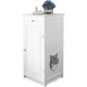 Penn-Plax Modern Cat Litter - White - Drawer, Inner Shelf and Door - Roller Shutter Style Penn-Plax Modern Cat Litter - White - Drawer, Inner Shelf and Door - Roller Shutter Style